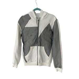 QBISM Quentin Nghiem Vintage Denim Patchwork Zip Up Hoodie Sz M NEW